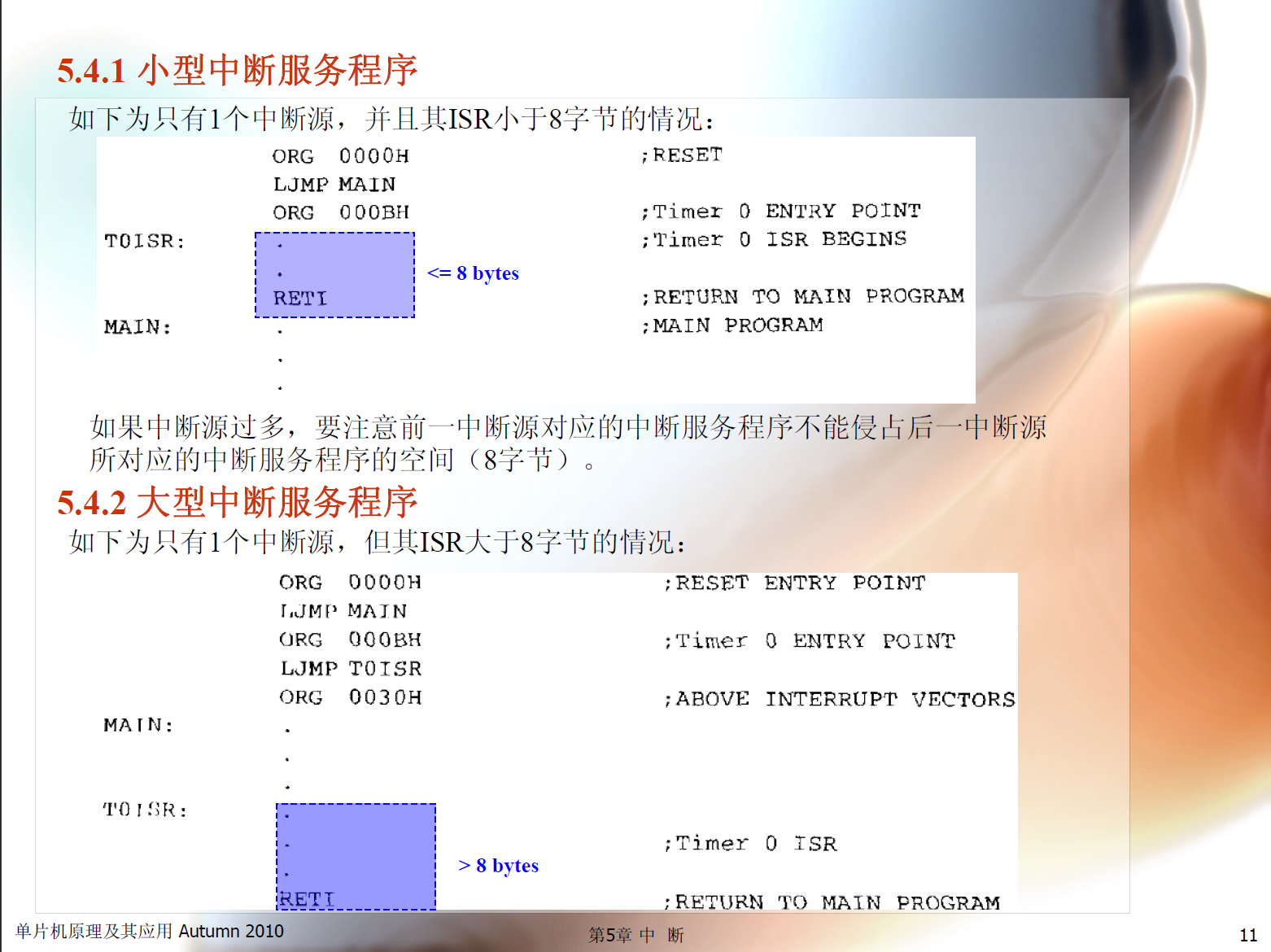 8051 ISR larger than 8 Bytes